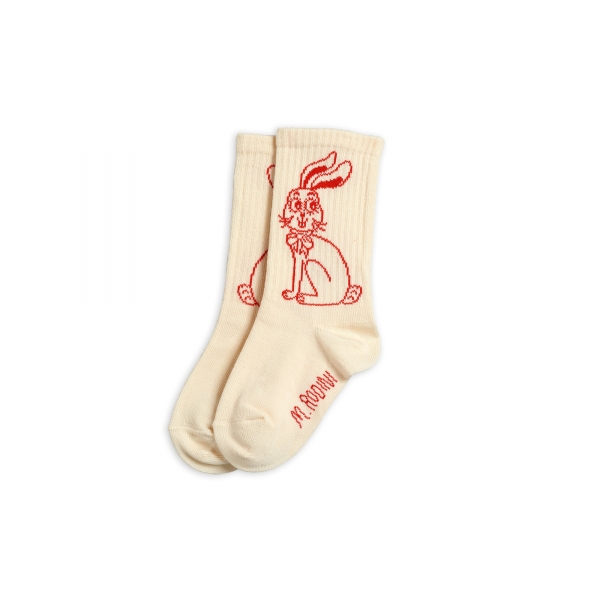 MINI RODINI Socken Hase - offwhite